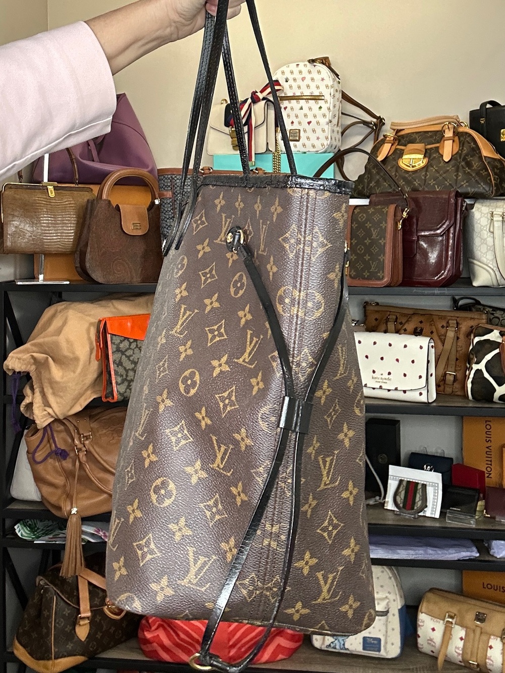 Louis Vuitton Neverfull GM Monogram Canvas Tote Bag COA SP0039 Leather Dyed - Picture 4 of 12